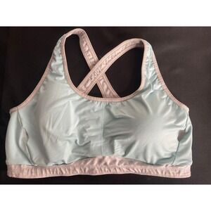 DSG Womens 2XL Light Blue Cross Back Sports Bra Activewear 104141